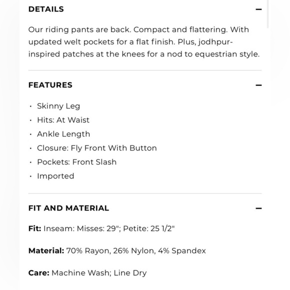 Talbots Dalton Skinny Ankle Equestrian Style Skinny Ankle Pants Womens 14 - Picture 6 of 13